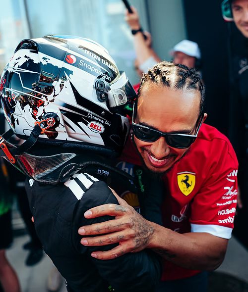 Doriane Pin and Lewis Hamilton